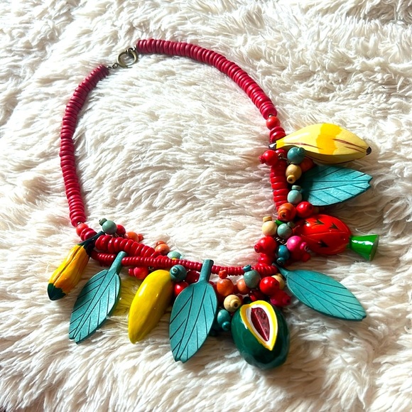 Vintage Layered Fruit wooden Necklace!! - Picture 1 of 5